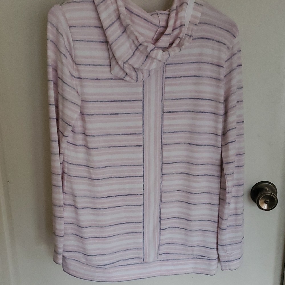 Striped Hoodie with Drawstrings - Picture 4 of 4